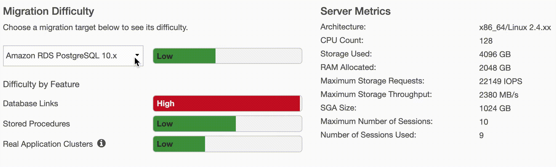 Database analysis screencap